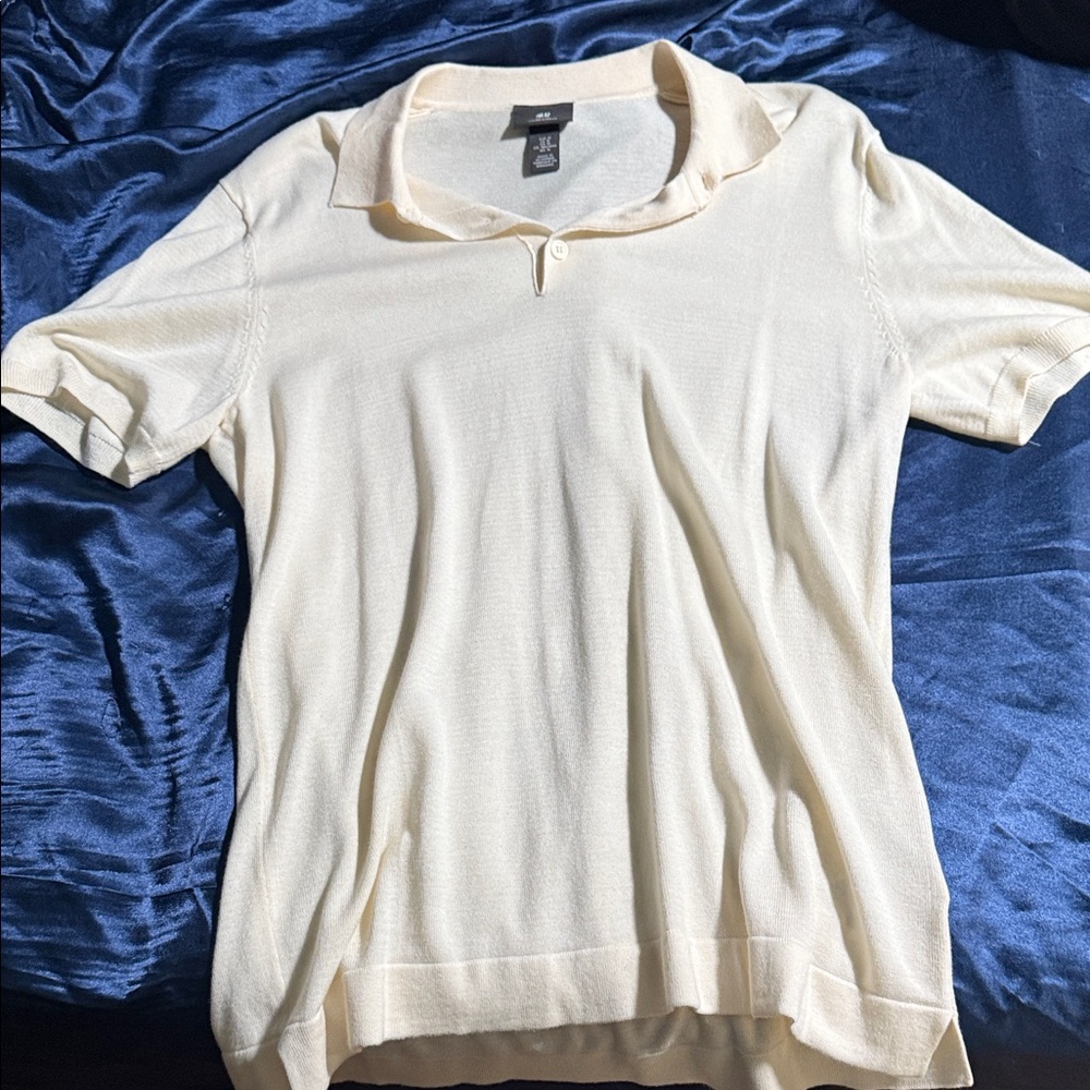H&M Men's Off-White Polo Shirt